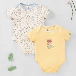 Ed-a-Mamma Baby Multicolor Printed Bodysuit (Pack Of 2) image 1