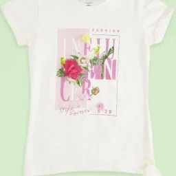 Pantaloons Junior Off-White Cotton Printed T-Shirt image 1