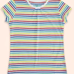 Pantaloons Junior Multicolor Cotton Striped T-Shirt image 1