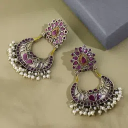 Fabindia Metal Chandbali Earrings-image-73