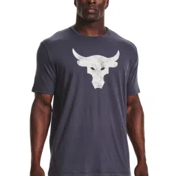 Under Armour Grey Cotton Regular Fit Printed Sports T-Shirt image 1