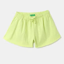 United Colors of Benetton Kids Light Green Solid Shorts image 1