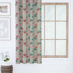 Story@home Grey & Blue Floral Sheer Window Curtain-picture-24