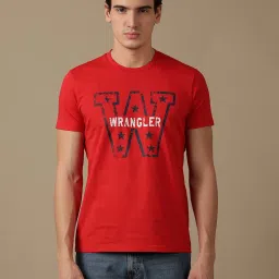 Wrangler Red Regular Fit Graphic Print Crew T-Shirt image 1