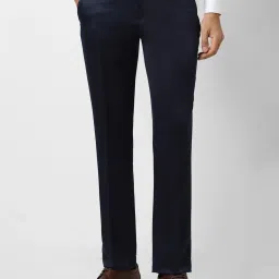 V Dot Navy Skinny Fit Trousers image 1