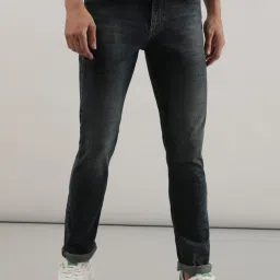 Lee Bruce Dark Blue Skinny Fit Heavily Washed Jeans image 1