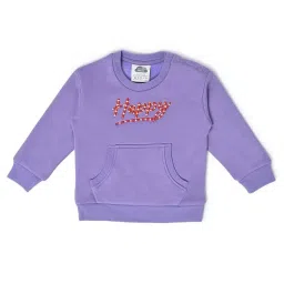 MiArcus Kids Purple Embroidered Full Sleeves Sweatshirt image 1