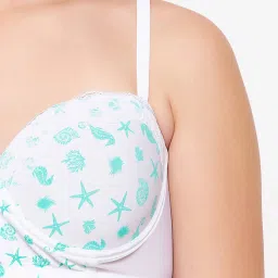 Clovia White Printed Under Wired Padded Balconette image 5