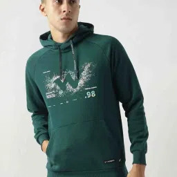 Wildcraft Green Regular Fit Printed Hooded Sweatshirt image 1