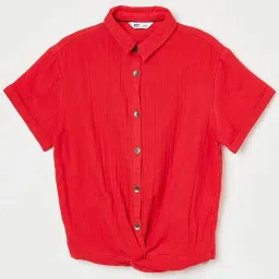 Fame Forever by Lifestyle Kids Red Cotton Regular Fit Top image 1