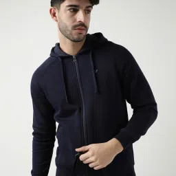 Wildcraft Navy Regular Fit Hooded Sweatshirt image 1