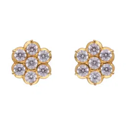 C. Krishniah Chetty Group Gold Celestial Blossom Cubic Zirconia Earrings image 1