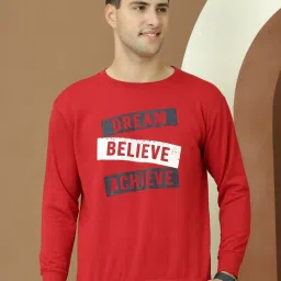 Vimal Jonney Maroon Fleece Regular Fit Printed Sweatshirt image 1