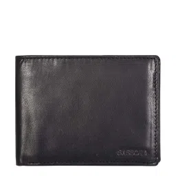 SASSORA Black Casual Leather Rfid Bi-Fold Wallet for Men image 1