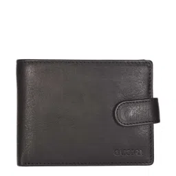 SASSORA Black Casual Leather Rfid Bi-Fold Wallet for Men image 1