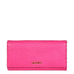 SASSORA Pink Textured Rfid Wallet for Women image 1