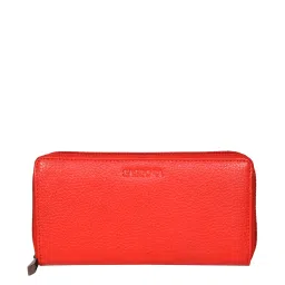 SASSORA Red Solid Rfid Zip Around Wallet for Women image 1