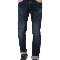 Mufti Dark Blue Cotton Regular Fit Jeans image 1