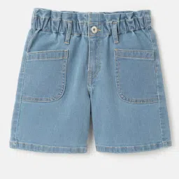 United Colors of Benetton Kids Blue Solid Shorts image 1