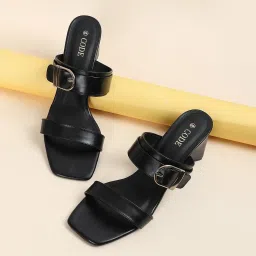 Code by Lifestyle Women's Black Casual Sandals image 1