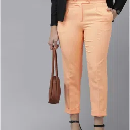 Van Heusen Peach Mid Rise Trousers image 1