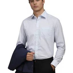 Louis Philippe Blue Cotton Regular Fit Printed Shirt image 1