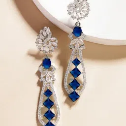 Karatcart Silver Blue Earrings for Women-picture-14