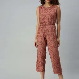 showoffff SHOWOFF Peach Floral Printed Jumpsuit image 1