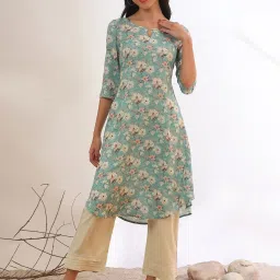 Aurelia Aqua Floral Kurta image 1