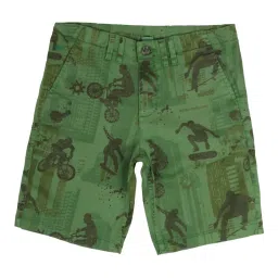 Peter England Kids Green Printed Shorts image 1