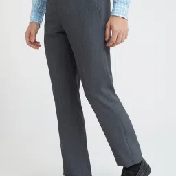 Park Avenue Grey Regular Fit Trousers image 1