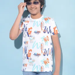 Crimsoune Club Kids White Printed T-Shirt-picture-14
