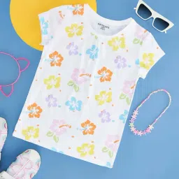 Pantaloons Junior White Floral Print T-Shirt-image-78