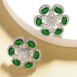 Karatcart Silver Green Earrings for Women-image-94