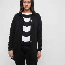 Gia by Westside Black Knitted Cardigan image 1