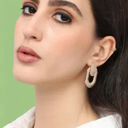 Sohi Gold Plated Designer Casual Drop Earrings image 1