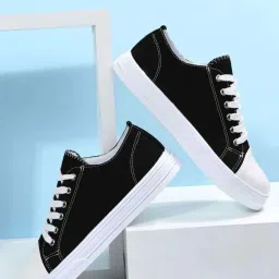 Shoetopia Kids Black & White Casual Sneakers image 1