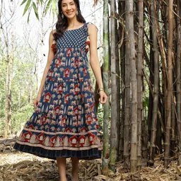 Stylum Ethnic Motifs Print Fit & Flare Maxi Dress-picture-13