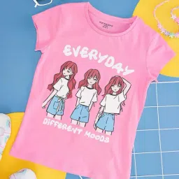 Pantaloons Junior Pink Cotton Printed T-Shirt-picture-13