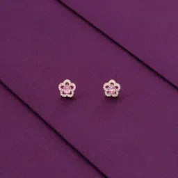 Kai Jewel Sterling Silver Pink Stone Floral Casual Stud Rose Gold Earrings for Women-image-30