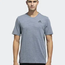 Adidas Grey Regular Fit Texture Sports T-Shirt image 1