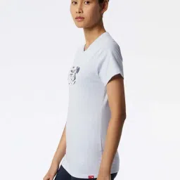 New Balance Grey Cotton Printed Sports T-Shirt image 3