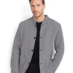 Rare Rabbit Navy Regular Fit Checks Jacket image 5