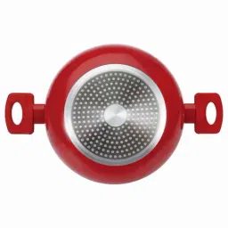 Bergner Bellini Plus Red Pressed Aluminium Kadai with Lid (28 cm, 4500 ml) - Set of 1 image 3