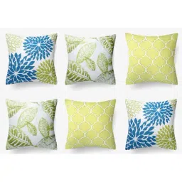 MODERN HOMES Green Cotton Cushion Covers - Set of 6 image 3