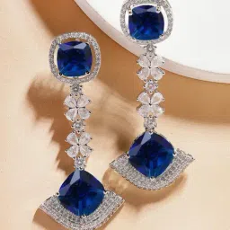Karatcart Silver Blue Earrings for Women-image-81