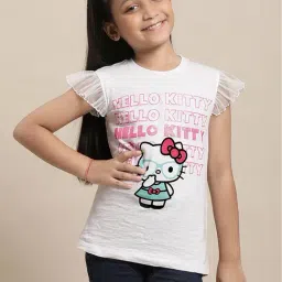 Kidsville White Hello Kitty Print T-Shirt-picture-45