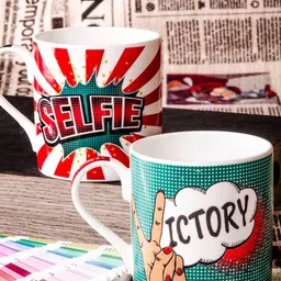 GOODHOMES Set Of 2 Printed Bone China Coffee Mugs-picture-20