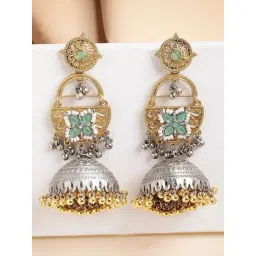 Karatcart Gold-Tone Plated Green Earrings for Women-picture-29