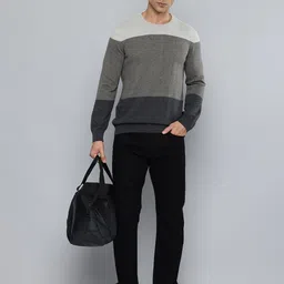 Indian Terrain Colourblocked Long Sleeves Pullover image 4